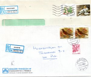 ICELAND. 1982-92. Two regestered covers.