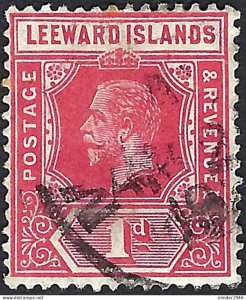 LEEWARD ISLANDS 1912 KGV 1d Red SG48 Used