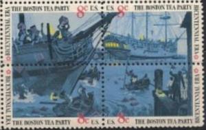 US Stamp #1480-3 MNH - Boston Tea Party Se-Tenant Block of 4