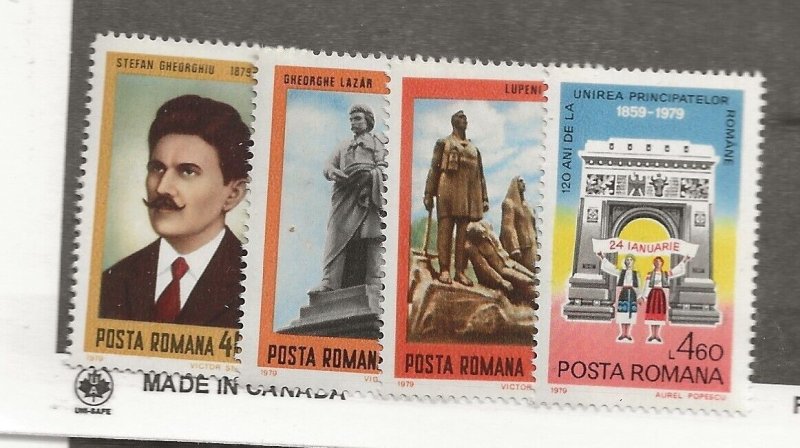 ROMANIA Sc 2844-47 NH ISSUE OF 1979 - FAMOUS PEOPLE 