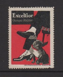 Germany- Excelsior Rubber Heels Advertising Stamp, Man & Dog - NG