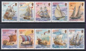 Jersey 941-950a Saling Ships MNH VF