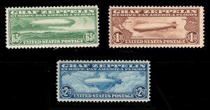 MOMEN: US STAMPS #C13-C15 GRAF ZEPPELIN MINT OG NH LOT #82388