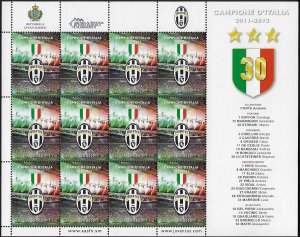 2012 San Marino Juventus campione MS MNH Unificato n. 2365