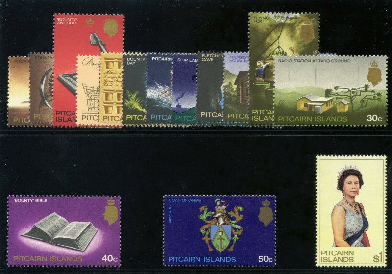 Pitcairn Islands 1969-75 QEII Definitives set complete superb MNH. SG 94-106b.
