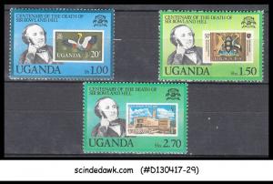 UGANDA - 1979 DEATH CENTENARY OF SIR ROWLAND HILL - 3V MNH