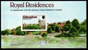 GIBRALTAR SG406a 1978 25th ANNIV OF CORONATION BOOKLET PANE MNH