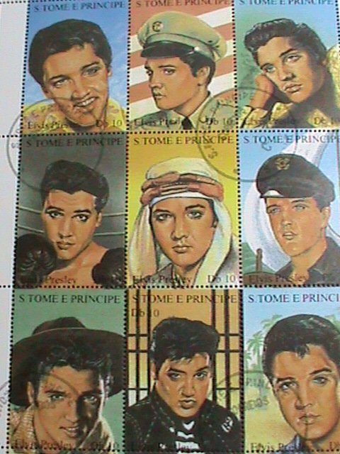 ST. THOMAS STAMP 60TH ANNIVERSARY BIRTH OF ELVIS PRESLEY CTO :SHEET VERY FINE