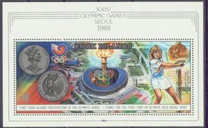 COOK ISLS. 999 MNH 1988 Seoul Olympic Games Souvenir Sheet