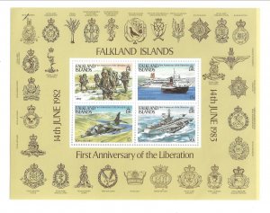 Falkland Islands Sc 378a NH issue of 1983 -Ships, Aircraft, Anniv of Liberations