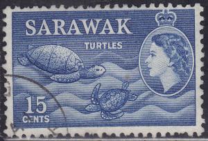 Sarawak 204 USED 1955 Sea Turtles