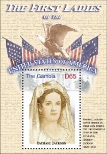 GAMBIA FIRST LADIES OF THE UNITED STATES - RACHAEL JACKSON S/S MNH