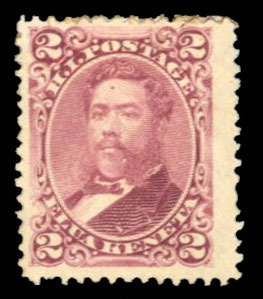 United States Possessions, Hawaii #39 Cat$125, 1882 2c lilac rose, disturbed ...