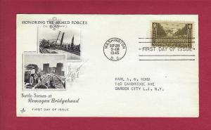 1945 3c U. S. ARMY, Ludendorff Bridge in Remagen #934, FDC