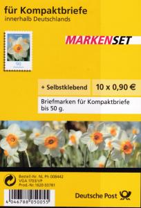 Germany 2005 Booklet Pane FLOWERS Die-Cut Perf 10.  VF/NH