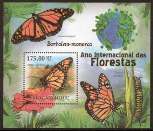 MOZAMBIQUE 2011 BUTTERFLIES M/S MNH