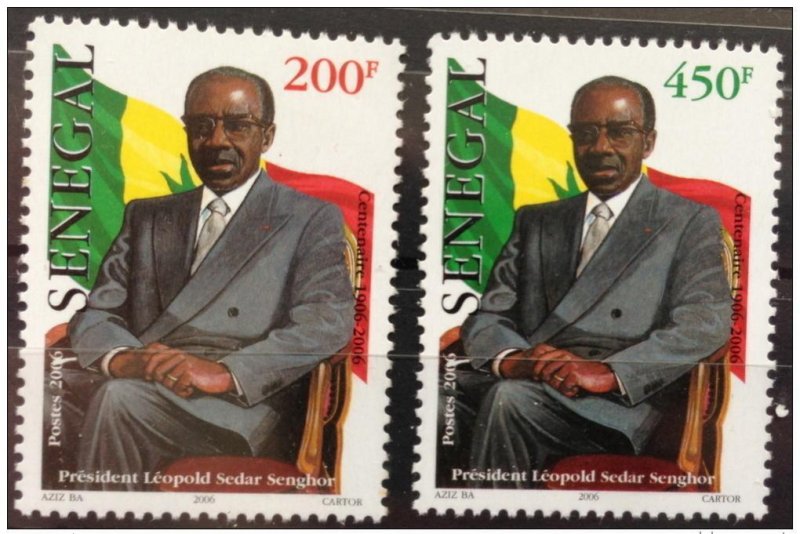 Senegal 2006 Centenary President Leopold Sedar Senghor 2 val. RARE MNH-