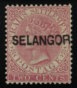 MOMEN: MALAYA SELANGOR SG #21 1883 MINT OG H £200 LOT #61917