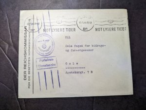 1944 Censored Norway Cover Oslo Local Use Reich Commissioner