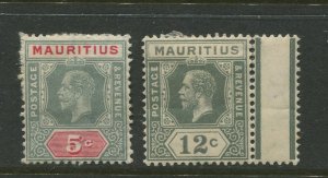 STAMP STATION PERTH Mauritius #152-153 KGV Definitive Mint CV$14.00