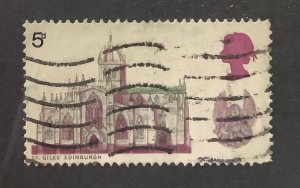 Great Britain 1969 Scott 591 used - 5p, British Cathedrals, St.  Giles Edinburgh