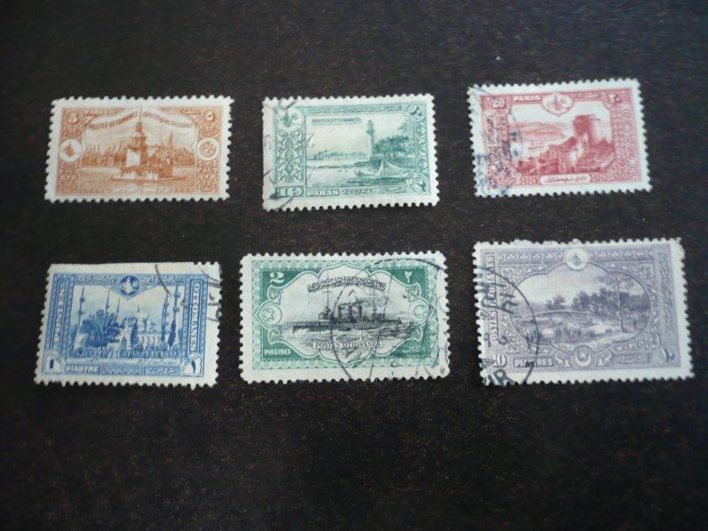 Stamps - Turkey - Scott# 590-593, 263, 596 - Used Partial Set of 6 Stamps