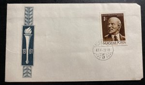 1961 Budapest Hungary Souvenir Cover Lenin Stamp B
