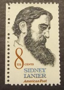 #1446,  8c Sidney Lanier 1842 - 1881 - MNH (8417)