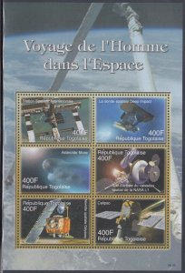 TOGO Sc #2035a-f CPL  S/S  of SPACE ACHIEVEMENTS