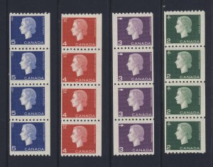 16x Canada Cameo Stamps;   4x Strips of 4 #406 to #409 MNH Guide Value = $96.00