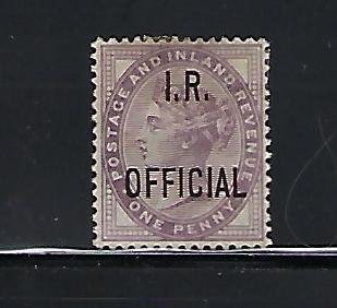 GREAT BRITAIN SCOTT #O4 1882-85 1P (LILAC) I.R. OFFICIAL -MINT HINGED