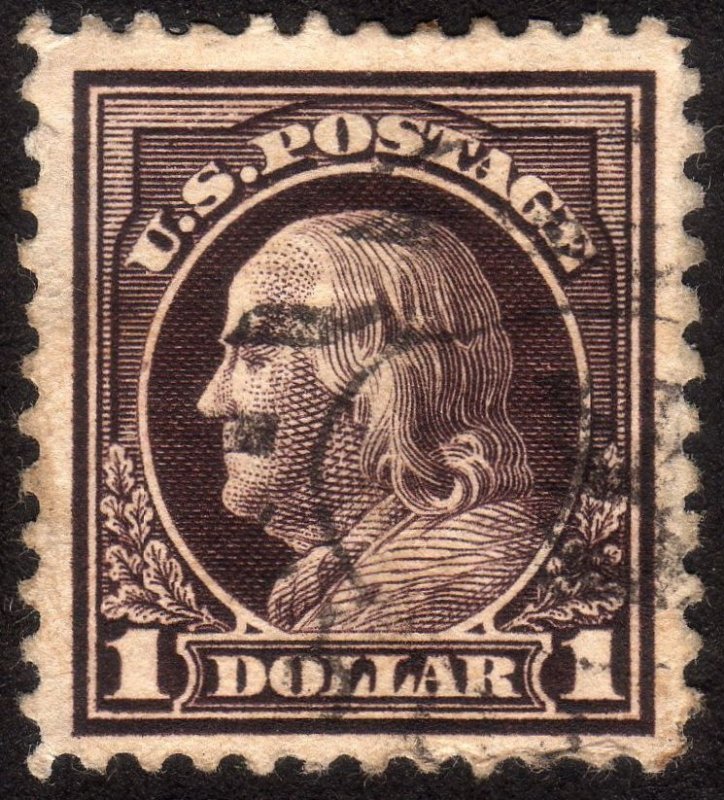 1917, US $1, Benjamin Franklin, Used, Sc 518