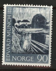 Norway Scott 449 MH* 1963  key stamp short perf at top right