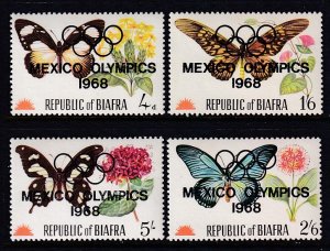 Biafra Butterflies Olympics Overprint MNH VF