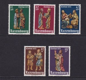 Luxembourg   #B292-B296  MNH  1973 Caritas   sculptures