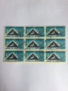 South Africa 1953 4d Centenary block of 9