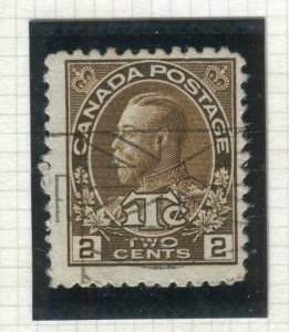 CANADA; 1916 early GV War Tax issue Die II Brown used Shade of 2c. value