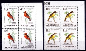 Argentina 1963 Sc#B44/CB32 BIRDS Child Welfare Corner Block of 4 MNH