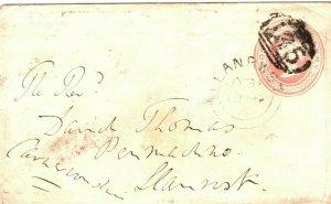 GB WALES Cover Llanrwst *185* Numeral Northop CDS 1d Pink Stationery 1859 ZB6 