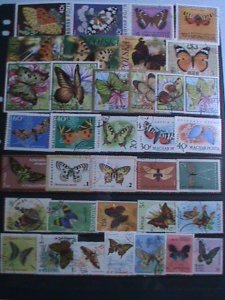 ​WORLDWIDE COLORFUL BEAUTIFUL LOVELY BUTTERFLIES 84 DIFFERENT USED VF EST $68