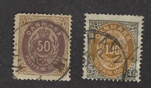 Denmark SC#33-34 Used F-VF SCV$90.00...Worth a view!!