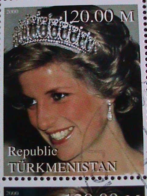 ​TURKAMENISTAN 2000-IN MEMORIAL-PEOPLE'S QUEEN-LADY DIANA-CTO-S/S VERY FINE