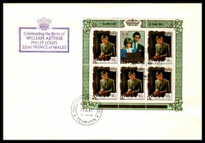 Penrhyn Island 197 Prince William Souvenir Sheet U/A FDC