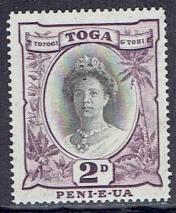 Tonga, Scott #75a; 2p Queen Salote, Wmk 4, MNH