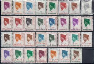 Indonesia  Lot of 31 President Sukarno stamps (M&U)  