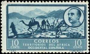 Spanish West Africa-Scott #4 F-VF/NH - 1950 10¢ Desert Well-Tone spot on back