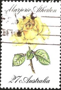 Australia 826  - Used - 27c Yellow Rose (1982) (cv $0.35)