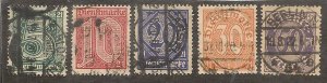 Germany  Scott  OL9-10, 12-14  Numerals     Used