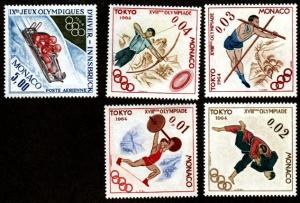 Monaco # 592-595,C65 Mint Olympics!
