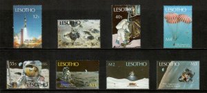 Lesotho 1989 - Apollo 11 Moon Landing Space - Set of 8 Stamps Scott #731-8 - MNH